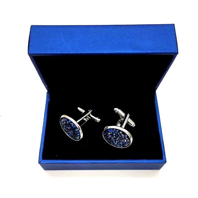 MS Betti круглые запонки в виде камня с кристаллами swarovski для мужчин, День отца, подарки на Рождество и год