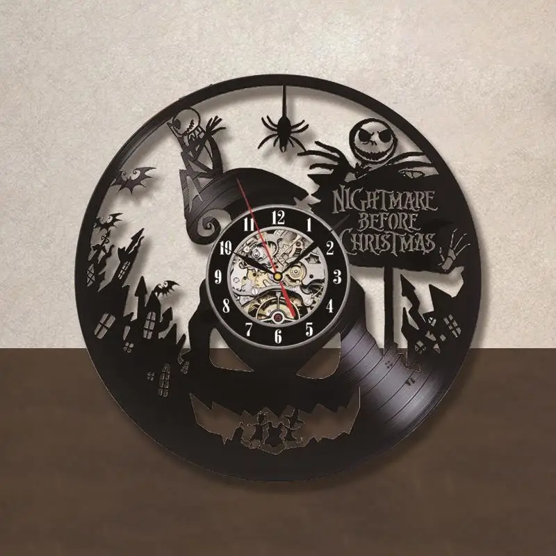 Creative Star Wars Theme Airplane Record Clock 3D Model Hollow Wall Clock Vinyl Record Material Antique Style Hanging Clock