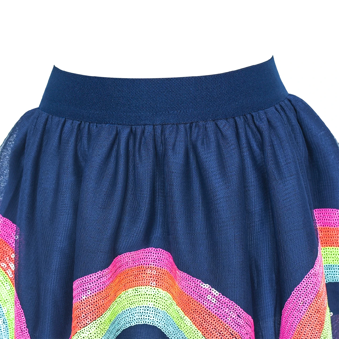 Sunny Fashion Девочки Юбка Синий Сердце Блестки сверкающий Пачка На танцах