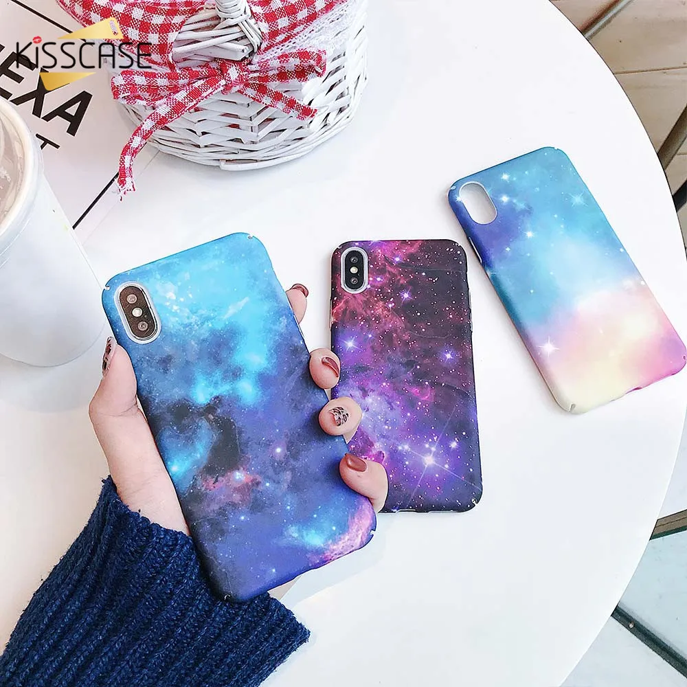 KISSCASE Starry Night Pattern Case For iPhone XS X 7 8 Plus Star River Hard PC Phone Max XR 6 6s Funda |