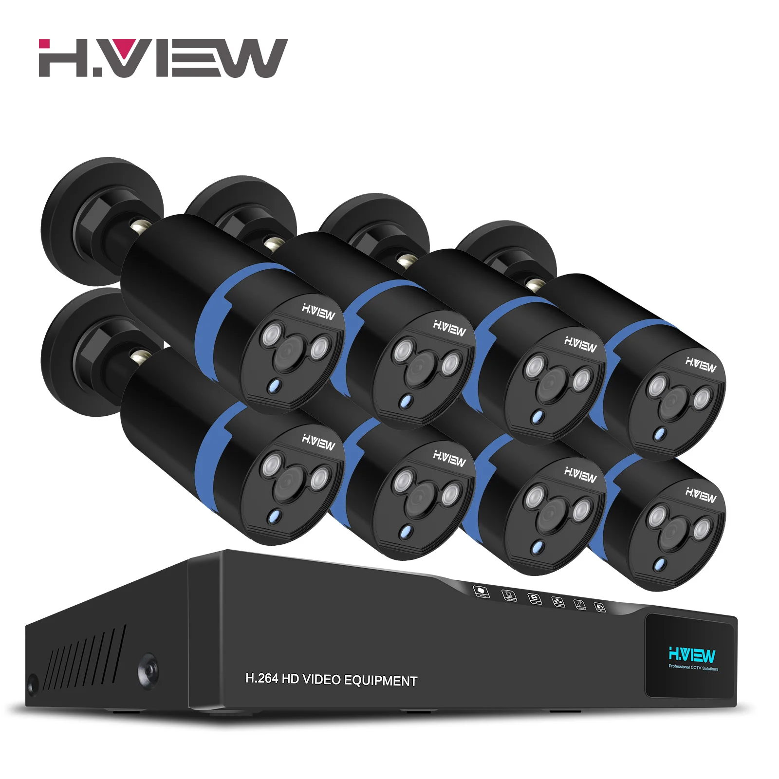 H. View система видеонаблюдения 1080 P наружная камера безопасности 16CH CCTV DVR комплект