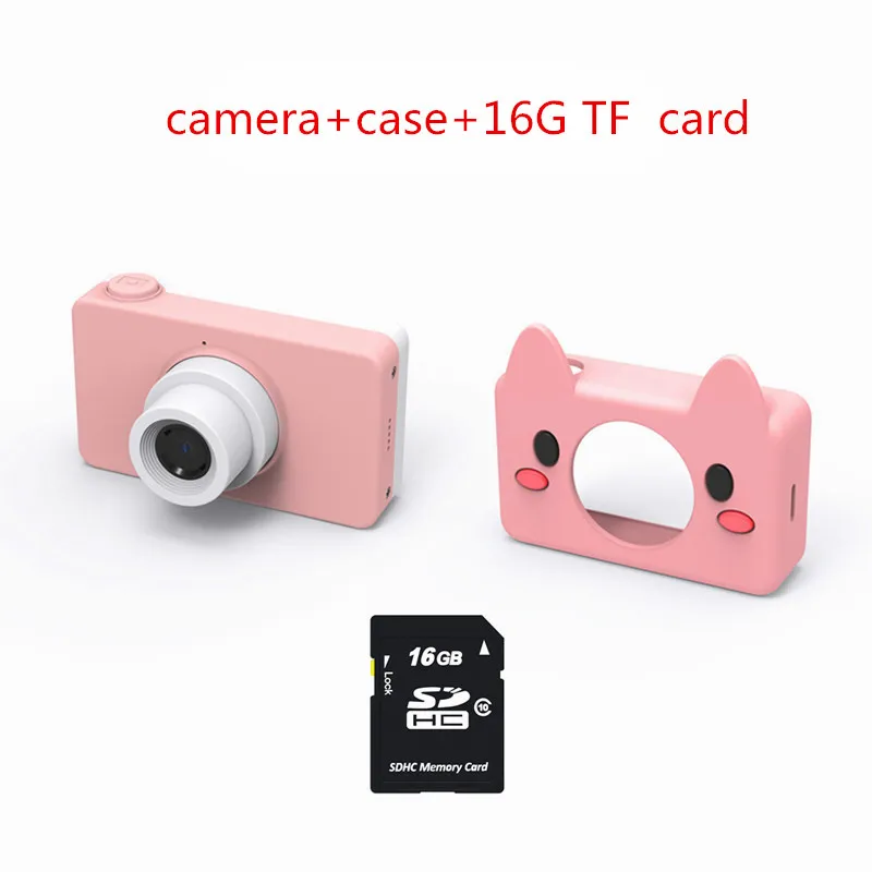 blue with sd card Детская игрушечная мини-камера, цифровая фотокамера, детские игрушки, обучающая фотография, подарки, игрушка для малышей, 8 Мп, hd камера для детей - Цвет: blue with sd card