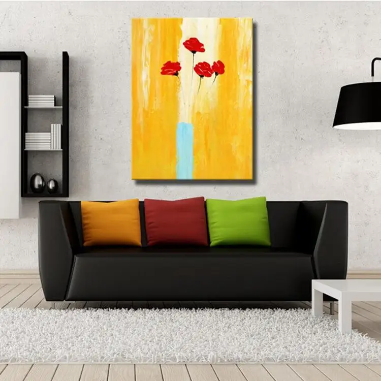 Лидер продаж декоративная картина маслом на холсте с цветами без рамки для