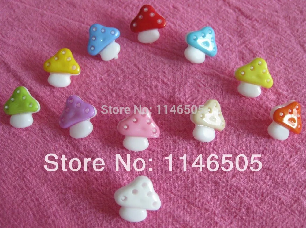 

Kids Accessories Outerwear Mushroom Shape Buttot 500pcs /14mm*15mm Mixed Color clothing set Buttons For Craft Sewing botoes