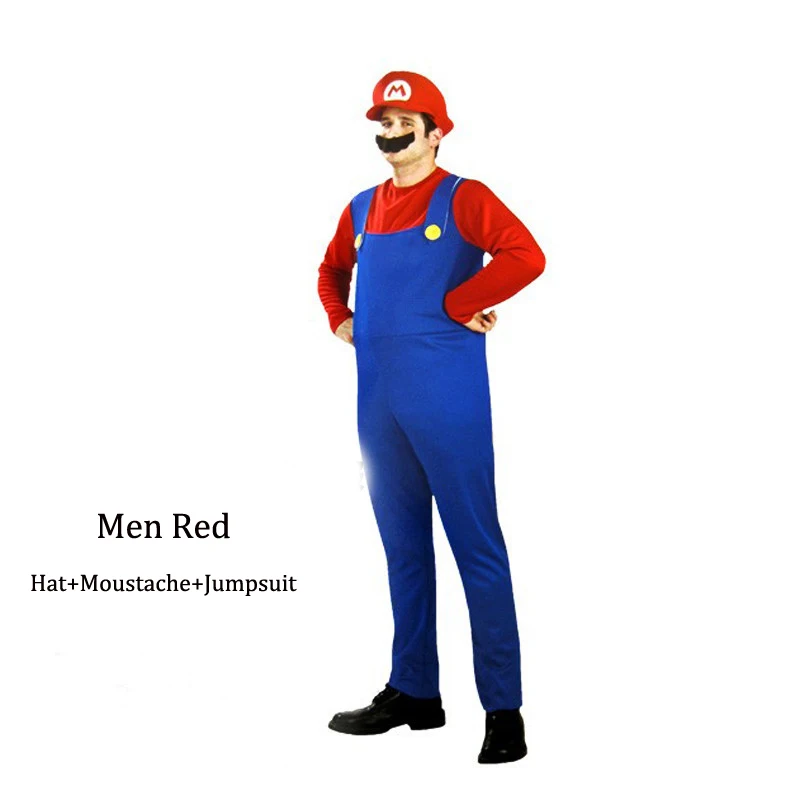 Семейный костюм супер Мэри Марио Костюмы на Хэллоуин для взрослых и детей