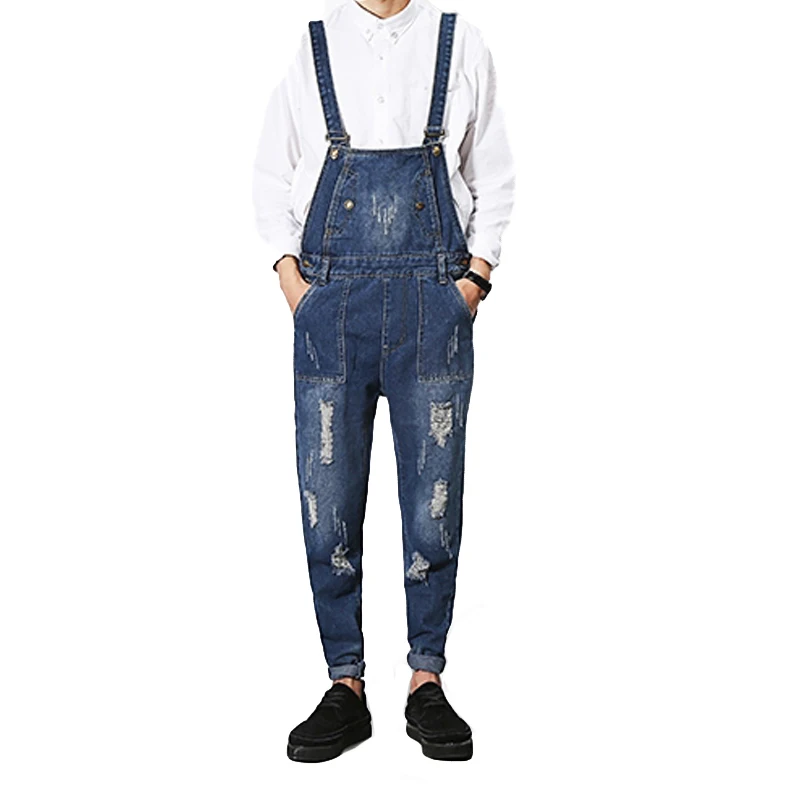 Мужская Мода Комбинезоны для девочек Брюки Slim Fit джинсовые штаны Мотобрюки