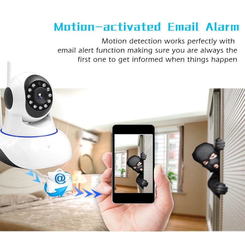 Двойной антенны Беспроводной CCTV дома Камера HD 720 P Wi-Fi IP Видеоняни и радионяни