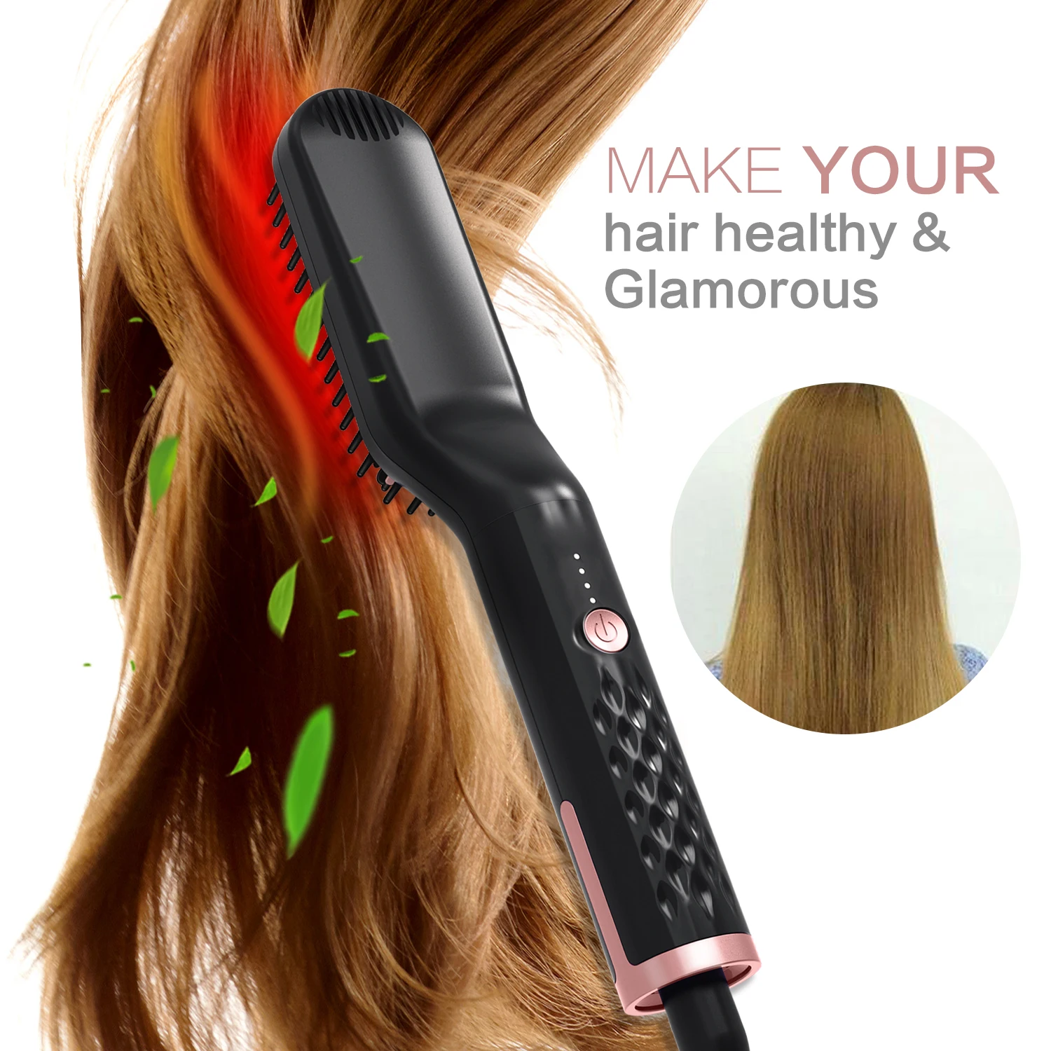Professional Men Beard Straightener Comb Hair Straightener Hot Iron Brush Electric Hot Beard Styling Comb Straighten Hair