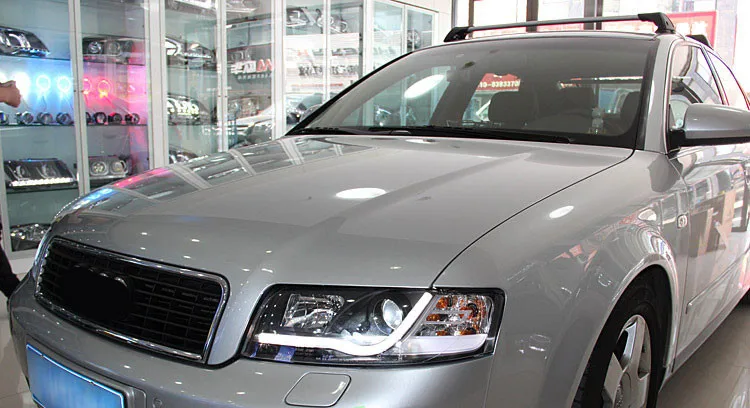 2 шт. светодиодный головной светильник s для Audi A4 2001-2004 автомобильный светодиодный светильник s двойной ксеноновый Объектив Автомобильные аксессуары дневные ходовые огни противотуманный светильник