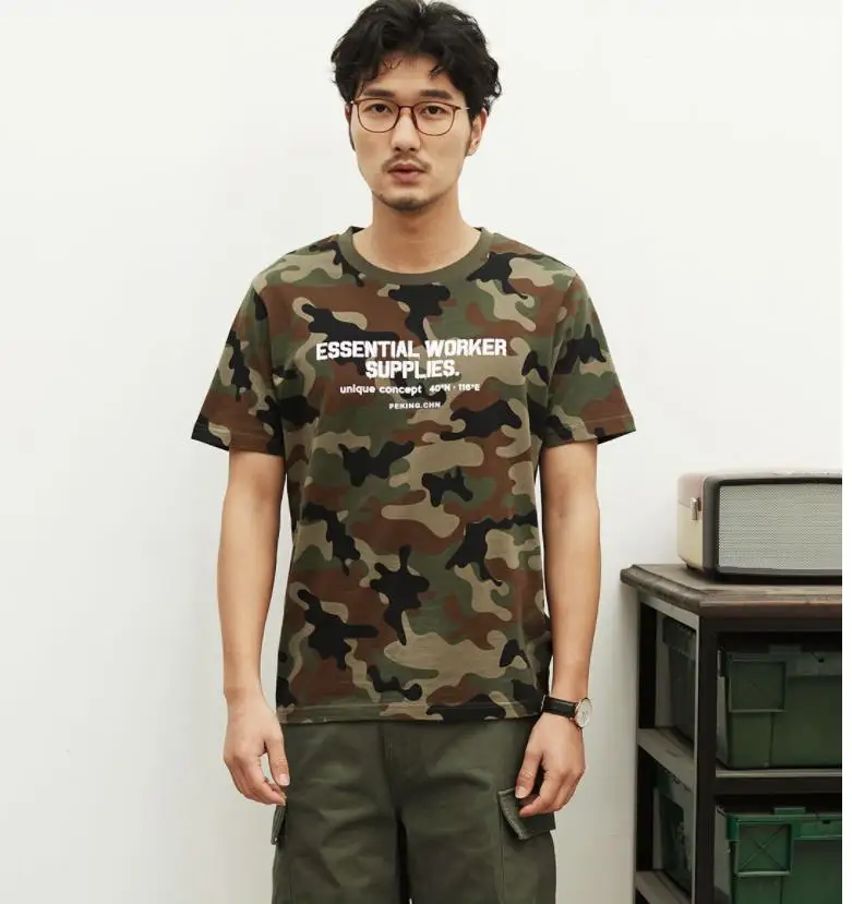 Модная классическая мужская камуфляжная рубашка Xiaomi MITOWNLIFE с круглым вырезом