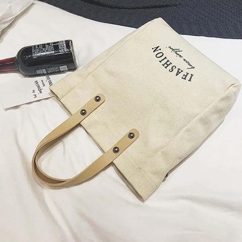 1 шт. женская сумка через плечо для девушек с буквенным принтом модная Холщовая