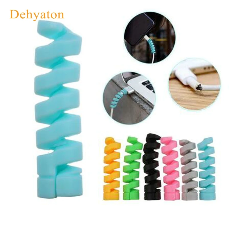 

Dehyaton 1pcs Spiral Tube Cable Protector Winder Wire Cord Organizer holder cable saver Protetor for iPhone samsung xiaomi Cable