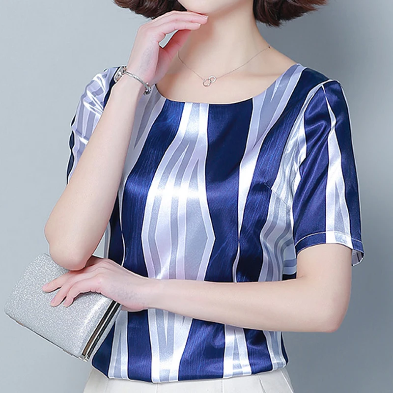 Свободные шелковые женские рубашки размера плюс женская футболка с коротким