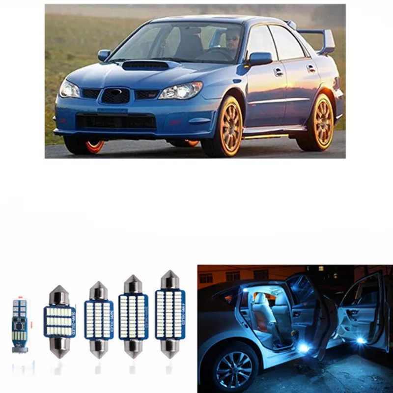 8 шт. Автомобильный светодиодный интерьер свет наборы ламп для 2002-2007 Subaru Impreza Карта Купол багажник номерной знак лампа 12 В автомобиль стиль белый синий