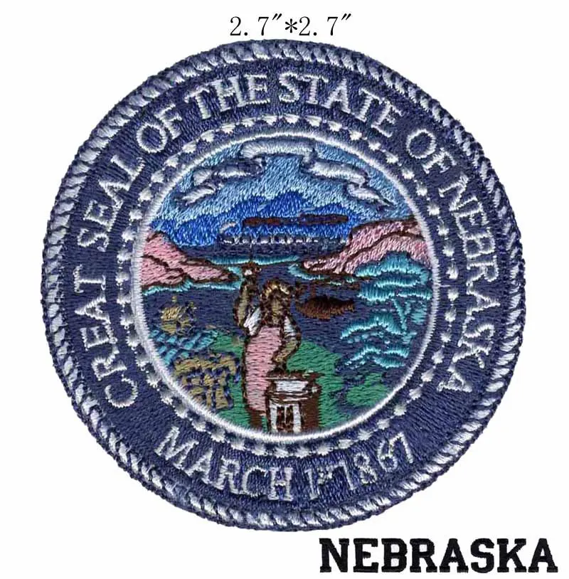 Nebraska State Seal 2 7 &quotШирокая доставка/плотник патч/веревка форма границы/круговой