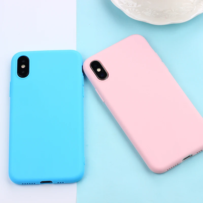 Original Candy Color Matte Soft TPU Silicone Phone Case Cover For Apple iPhone 6 6G 6s 7 8 Plus 7Plus 10 X XR Xs Max Cases Coque |