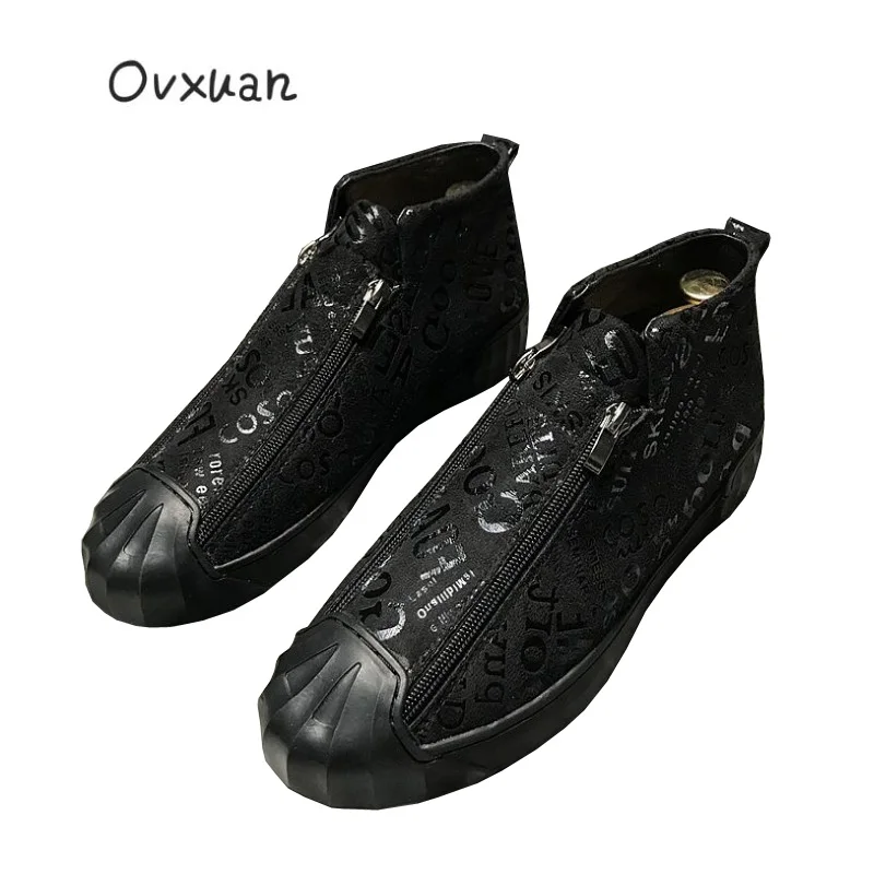 OVXUAN/; спортивные лоферы с высоким берцем; мужские роскошные брендовые уличные кроссовки ручной работы с тотемом; модные вечерние мужские модельные туфли