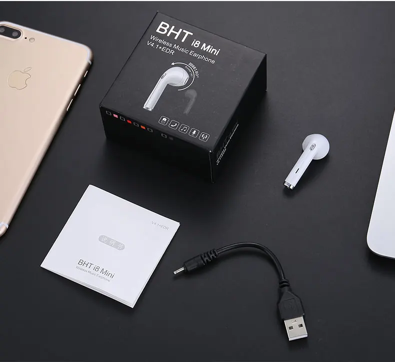 I8 Мини беспроводные мини наушники вкладыши Bluetooth 4 2 двухсторонние стерео