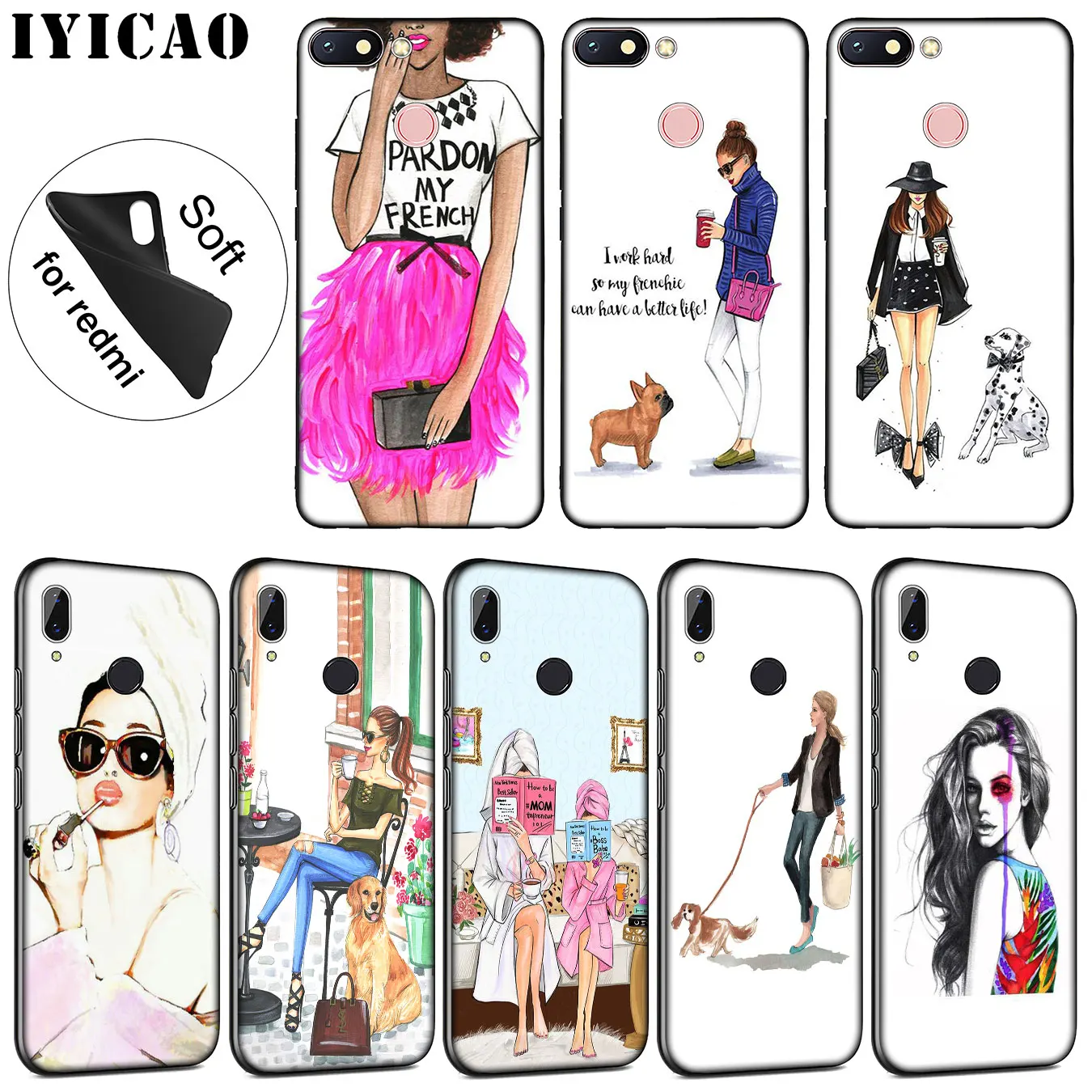 Coffee cup Fashion Slim Mom and daughter girlfriends Case for Xiaomi Redmi K30 K20 8A 7A 6A 5A S2 GO Note 8 8T 7 5 6 Pro |