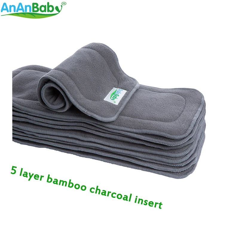 Вкладыши для подгузников Ananbaby 5 шт./лот слойные бамбуковые угольные удобные