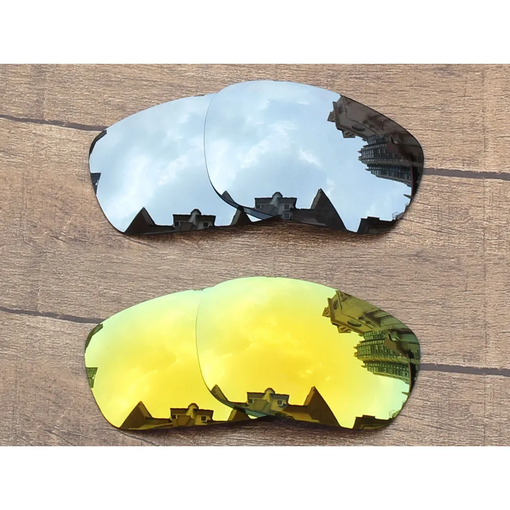 

Vonxyz 2 Pairs Chrome Mirror & 24K Mirror Polycarbonate Replacement Lenses for-Oakley Jawbone Frame