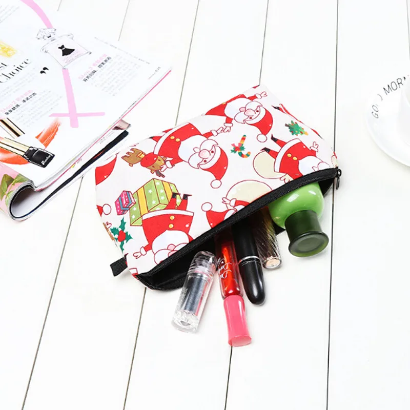 3D печать косметичка Санта Клаус Рождественская елка Женская Ручная сумка для