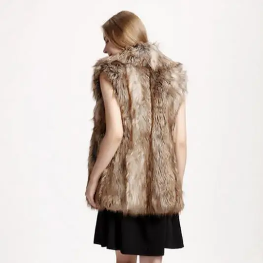 Новинка 2018 зимнее женское пальто из искусственного меха жилет меховые жилетки