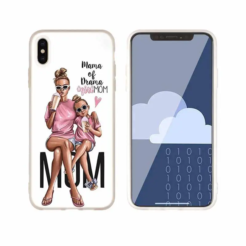 as the picture 07 Чехол для телефона s, силиконовый мягкий чехол для iPhone 11 Pro X XS Max XR 6 6S 7 8 Plus 5 4S SE, Коричневый чехол для мамы и дочки, бампер etui - Цвет: as the picture 07