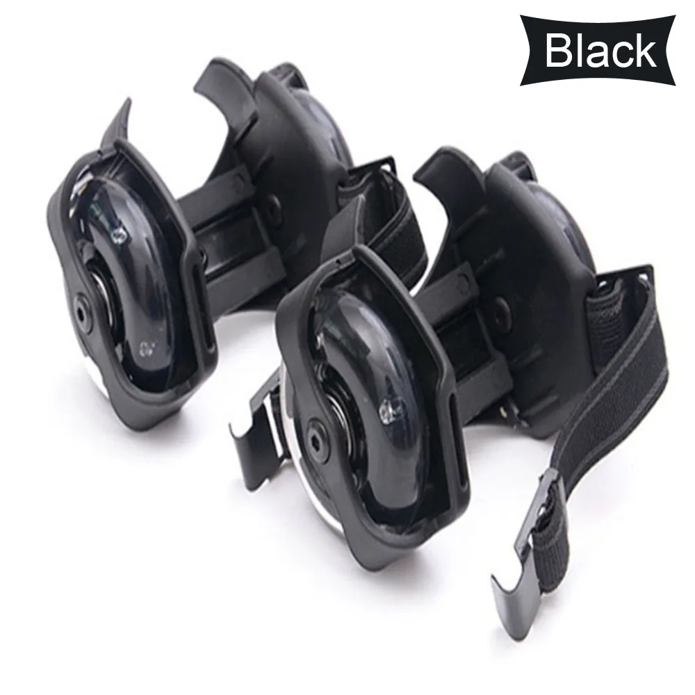 black 1 пара мигающий роликовый шкив shose Регулируемый небольшой вихрь обувь для роликов, Скейтборда для детей - Цвет: black