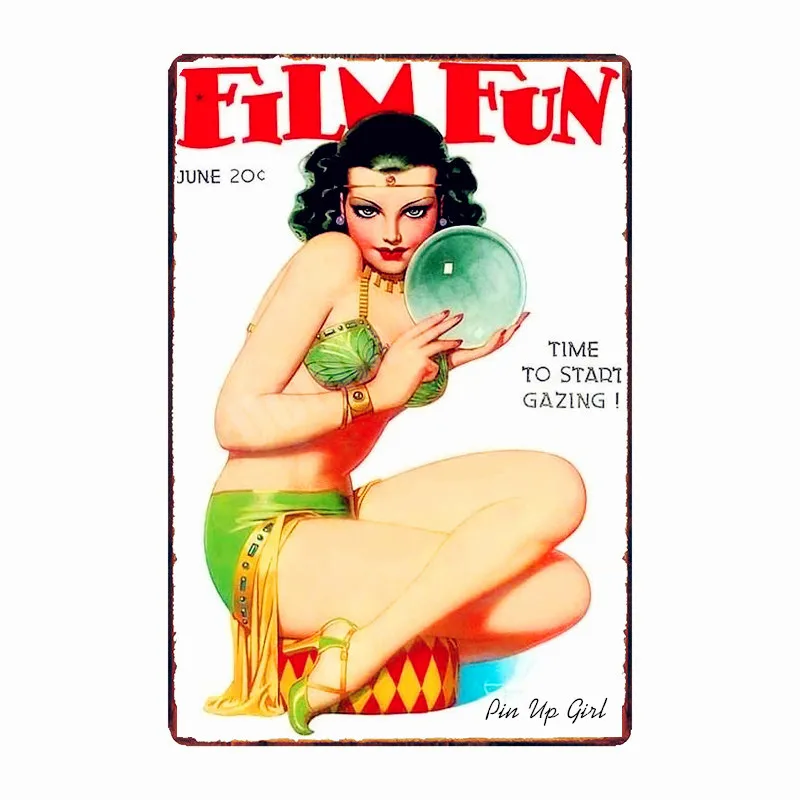 Pin Up Girl металлические жестяные знаки сексуальная леди винтажный постер милая