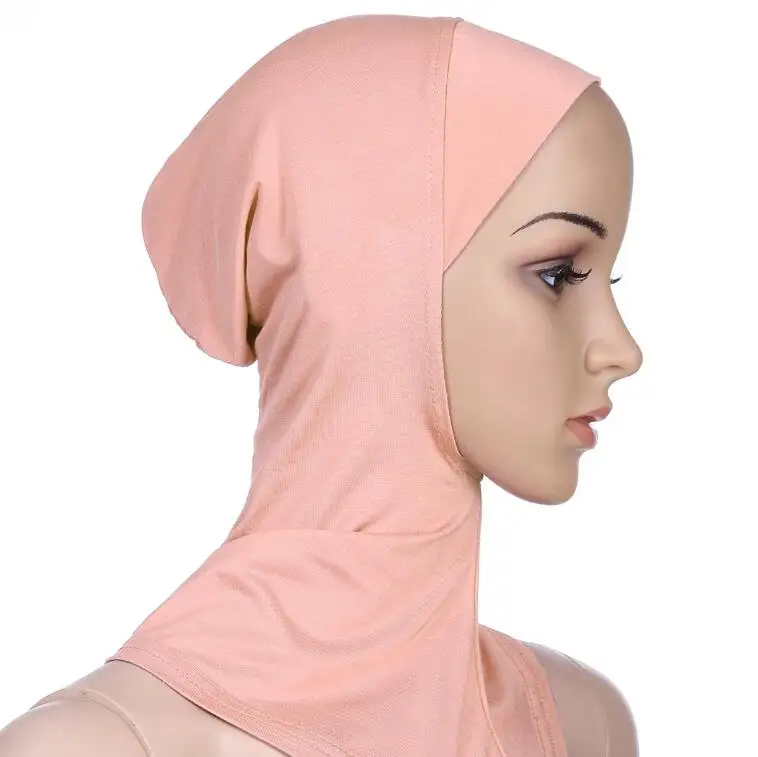 khaki Multicolor Full Cover Soft Modal Muslim Hijab Shawls Swimming Cap Women's Swimming Suit Islamic Underscarf Bikinis Beachwear Cap - Цвет: khaki