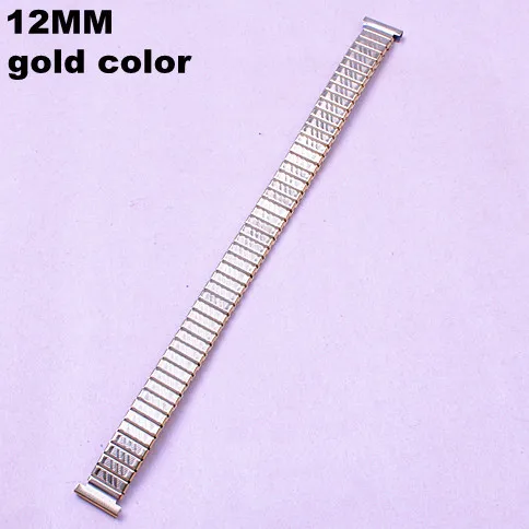 Wholesale 20pcs/lots High quality 12MM, 18MM, gold color stainless steel Watch Bands elasticity watch strap-05132