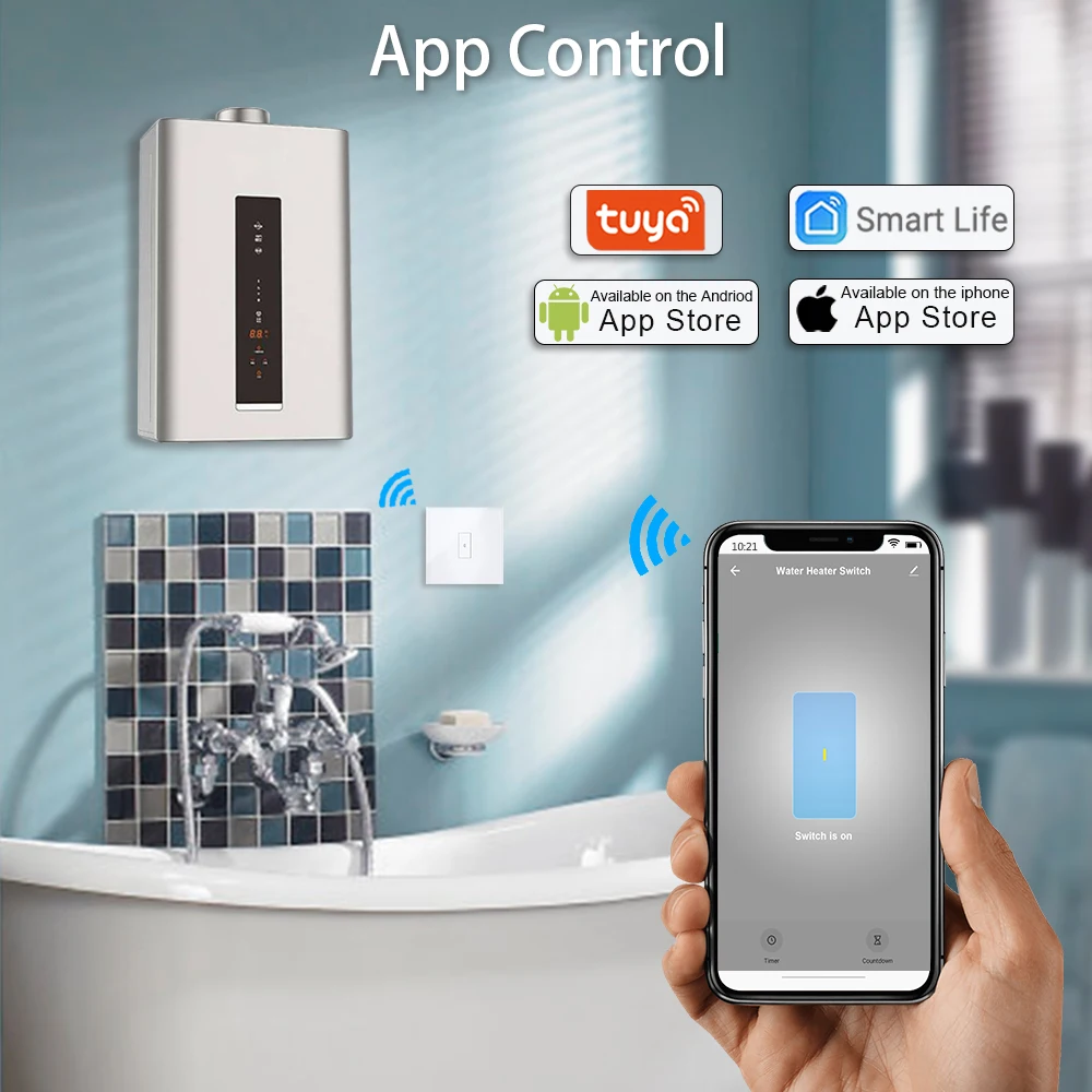 EU WiFi Boiler Water Heater Switch 4400W Tuya Smart Life App Remote Control ON OFF Timer Voice Google Home Alexa Echo | Обустройство