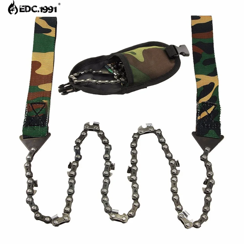 EDC.1991 портативная ручная цепная пила для выживания, фреза, бензопила, аварийная многофункциональная, для улицы, стальная проволока, для кемпинга, охоты, Карманный Комплект