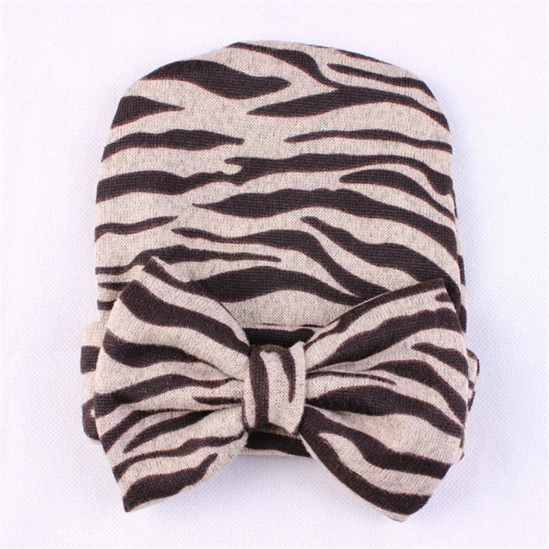 Gorro de algod&oacute;n con estampado Floral para beb&eacute;, gorro de estrella para ni&ntilde;a, gorros con lazo, accesorios para oto&ntilde;o e invierno, novedad-3