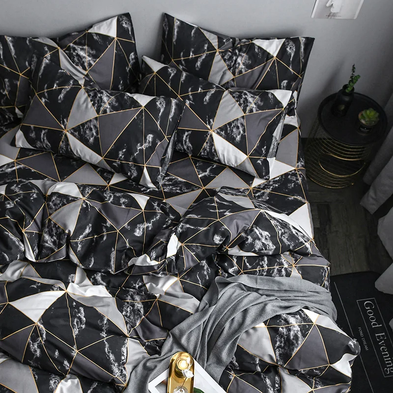 Домашний текстиль Черное и белое искусственное двухместное Королевский размер