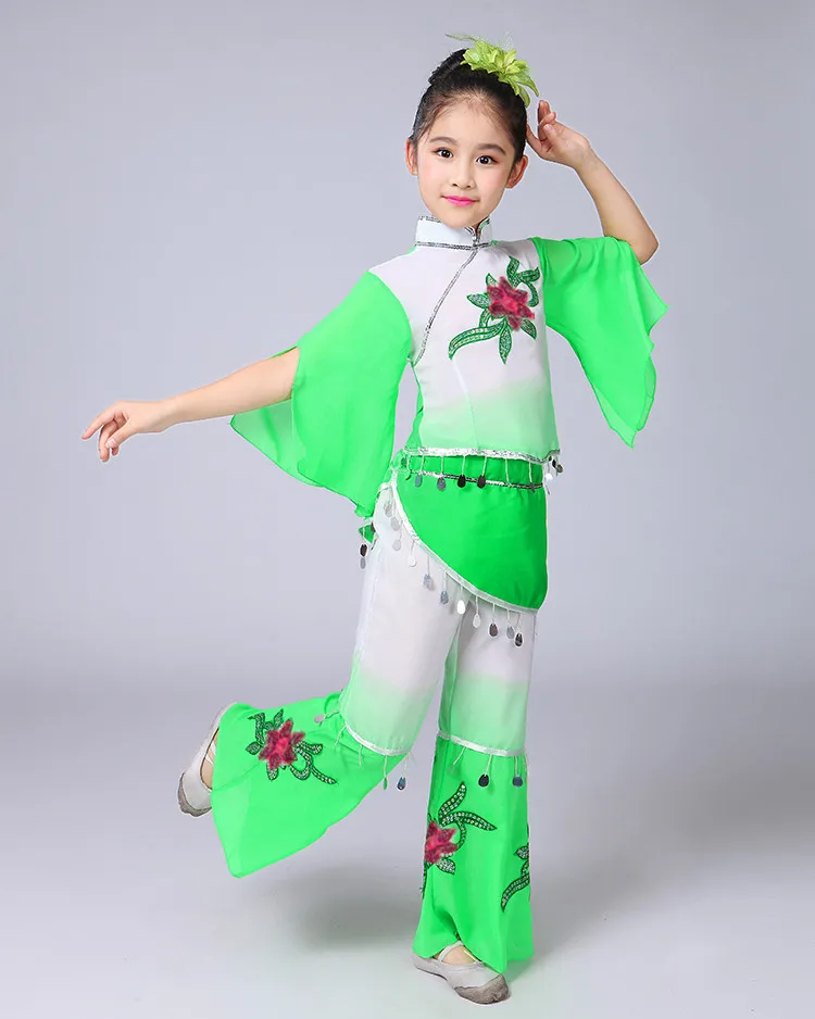 Детские Классические танцевальные костюмы Hanfu hmong в китайском стиле для девочек