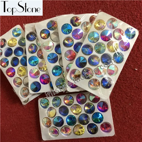 18mm 100pcs Mix colors AB модные Rivoli камень 6 мм 8 мм, 10 мм, 12 мм, 14 мм, 16,18 мм стеклянные кристаллы для изготовления ювелирных изделий, украшения своими руками - Цвет: 18mm 100pcs