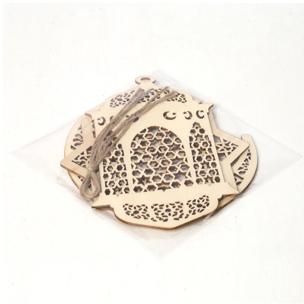 3 шт. Деревянный фестиваль подарок Рамадан вечерние дома прочный Eid Mubarak подвесной