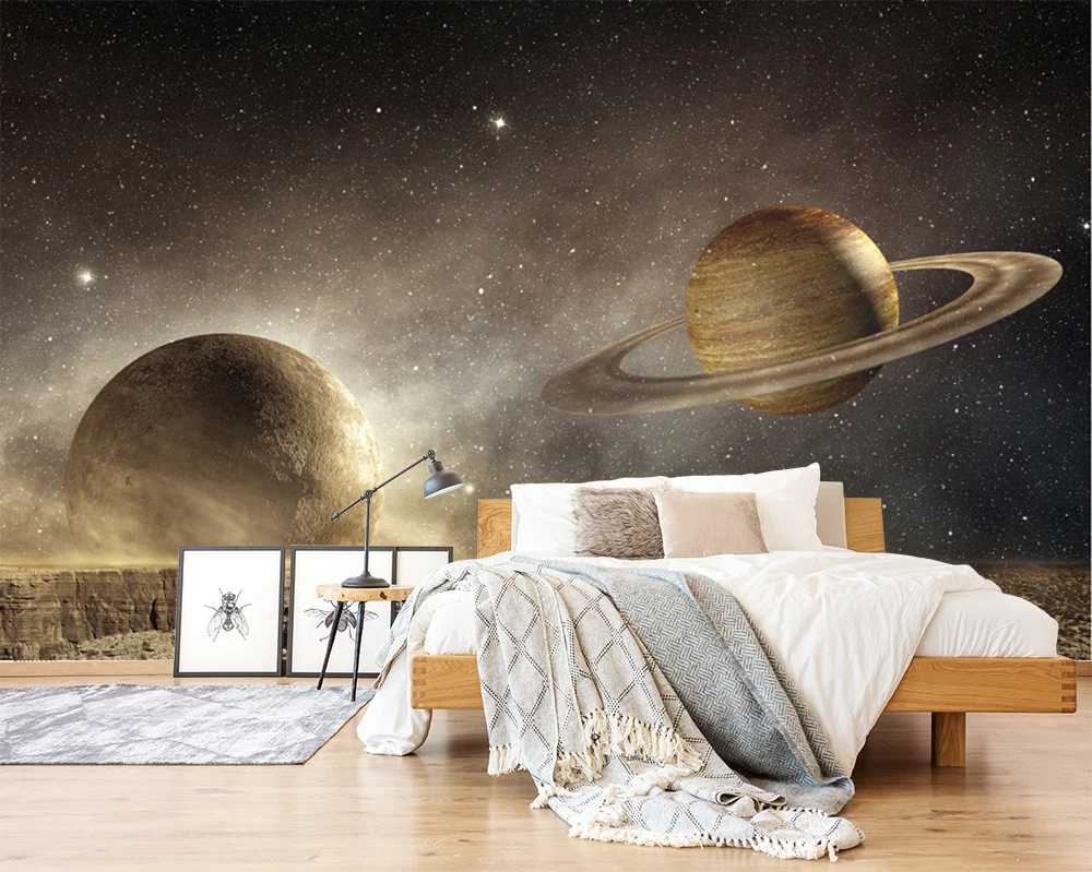 [Самоклеющиеся] 3D Saturn Space Planet 44 настенная бумага печать настенные наклейки|Обои| |