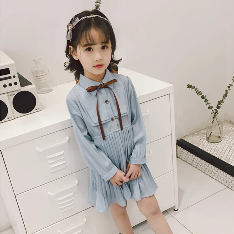 Платье для маленьких девочек детская одежда с длинными рукавами 2019 повседневные