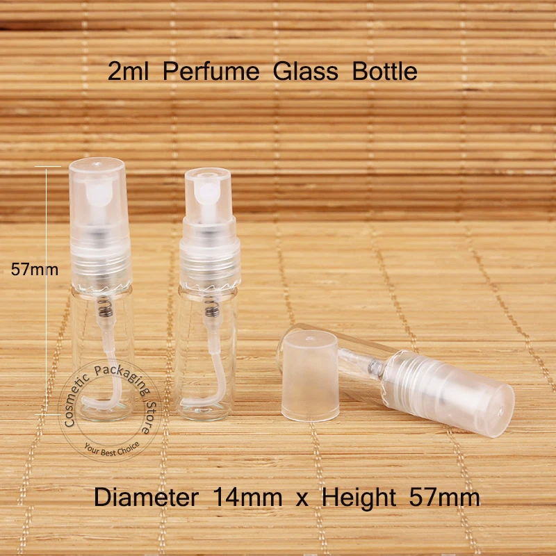 Wholesale 200pcs/Lot Glass 2ml Perfume Bottle Empty Refillable Women Atomizer Cosmetic Packaging Plastic Cap Spray Small Pot | Красота и