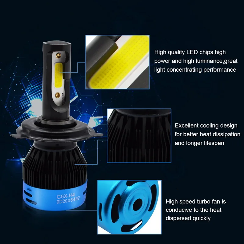 Safego 2 шт. H4 H7 H8 H9 H11 светодиодный лампы для передних фар 30 W 12 V COB(Подол короче спереди и длиннее сзади) ЛУЧ 3200LM 6000 K белый авто светодиодный фары автомобиля