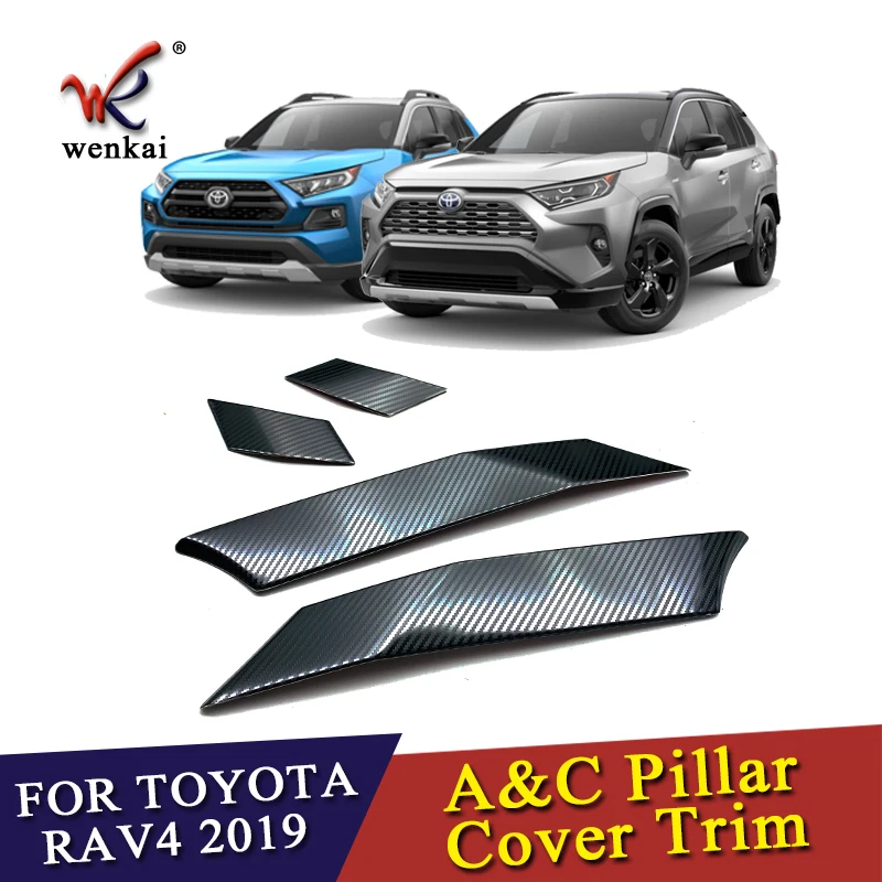 Для Toyota Rav4 Hybrid (XA50) 2019 2020 нержавеющая сталь карбоновое волокно стиль кронштейн A и C