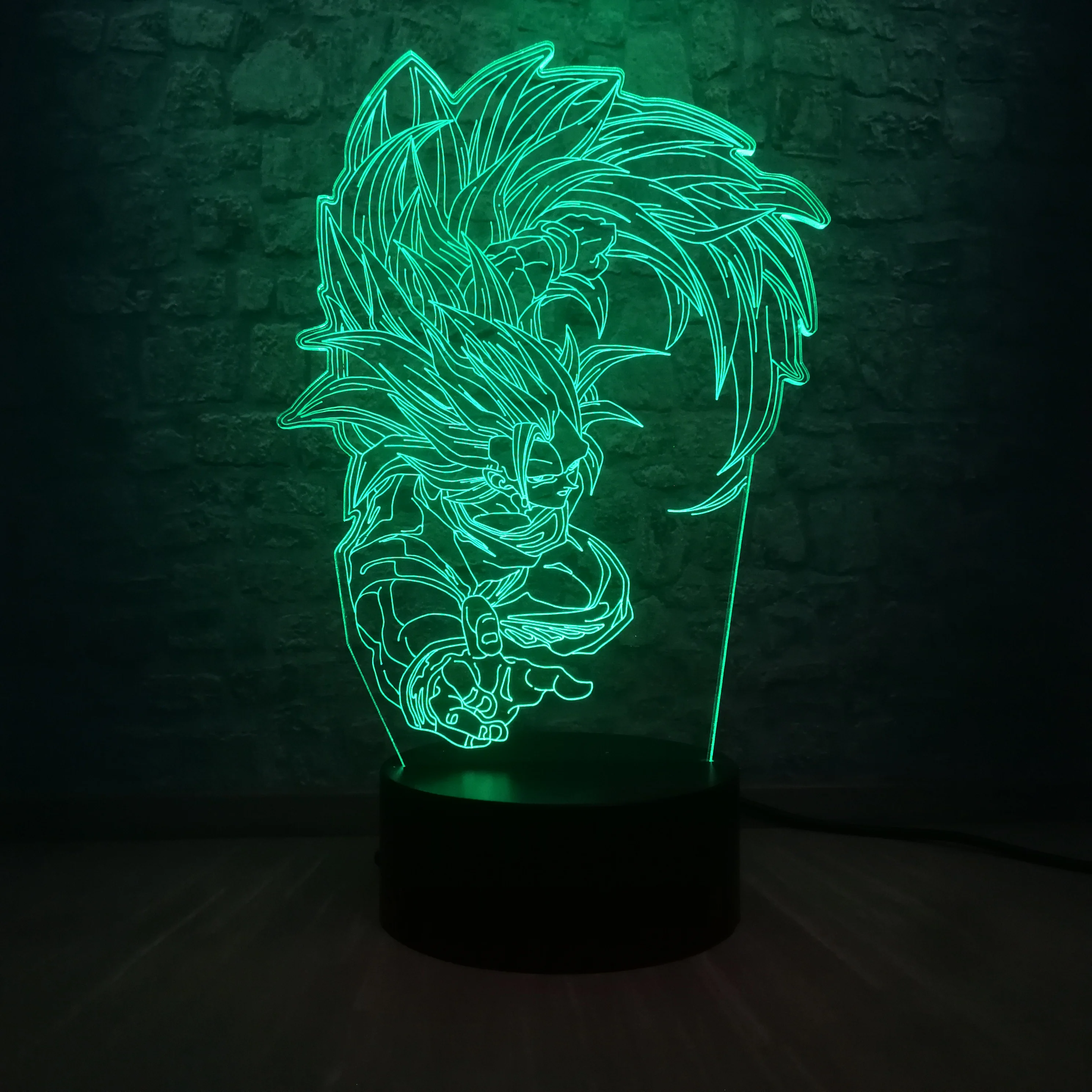 Светодиодный 3d-ночник настольная лампа Жемчуг дракона Супер Saiyan обезьяна Сон Гоку 7 цветов изменить мальчик ребенок игрушка Спальня Декор USB База переключатель