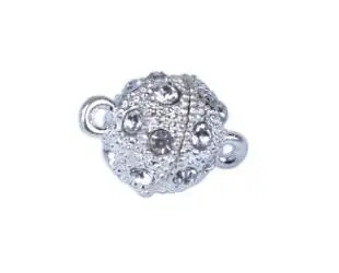 silver 10 компл./лот с украшением в виде кристаллов Стразы проложить круглый шар с магнитной застежкой золотой Silber Цвет сильный разъем застежка для бижутерии, материал для рукоделия - Цвет: silver