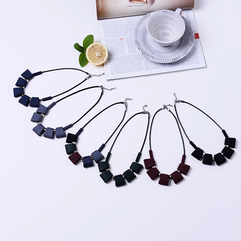 Colorful Wood Beads Pendant Women Bib Necklace Trendy Statement Jewelry Fashion Rope 2018 New Arrival | Украшения и аксессуары