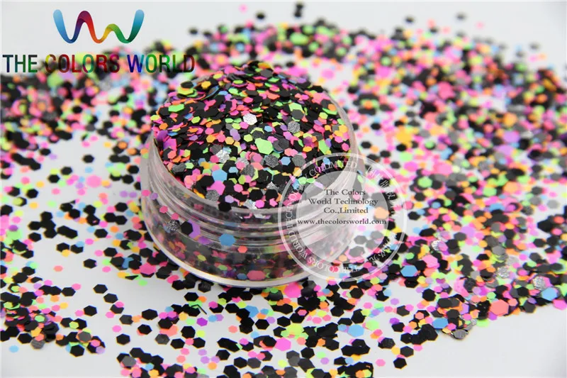 ANG2515-9 стойкие к растворителям неоновые цвета шестигранный блеск для лака ногтей