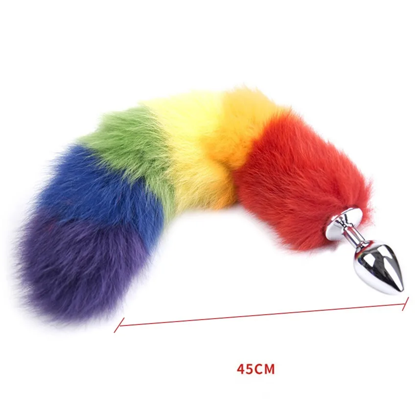Tail Rainbow Color Fox Anal Plug Butt Silicone Or Metal Faux | Красота и здоровье