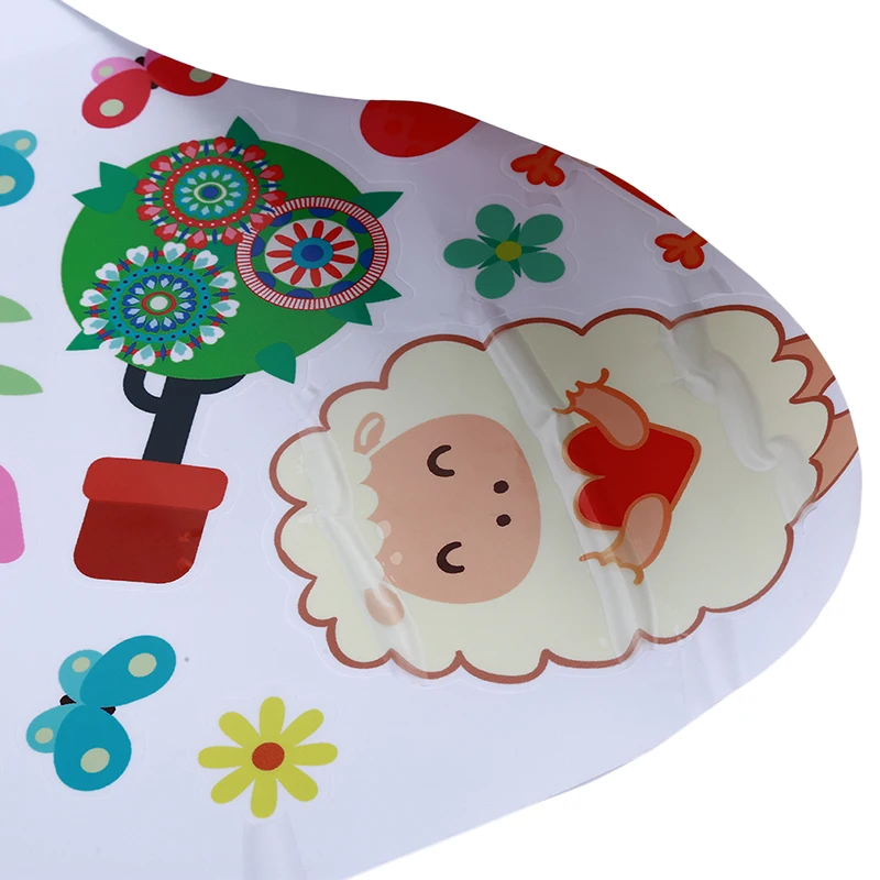 Cute Wall Stickers Funny Sheep Chicken Pig Bear Flowers For Kids Rooms Decor Cartoon Animals Decals Mural Art | Дом и сад